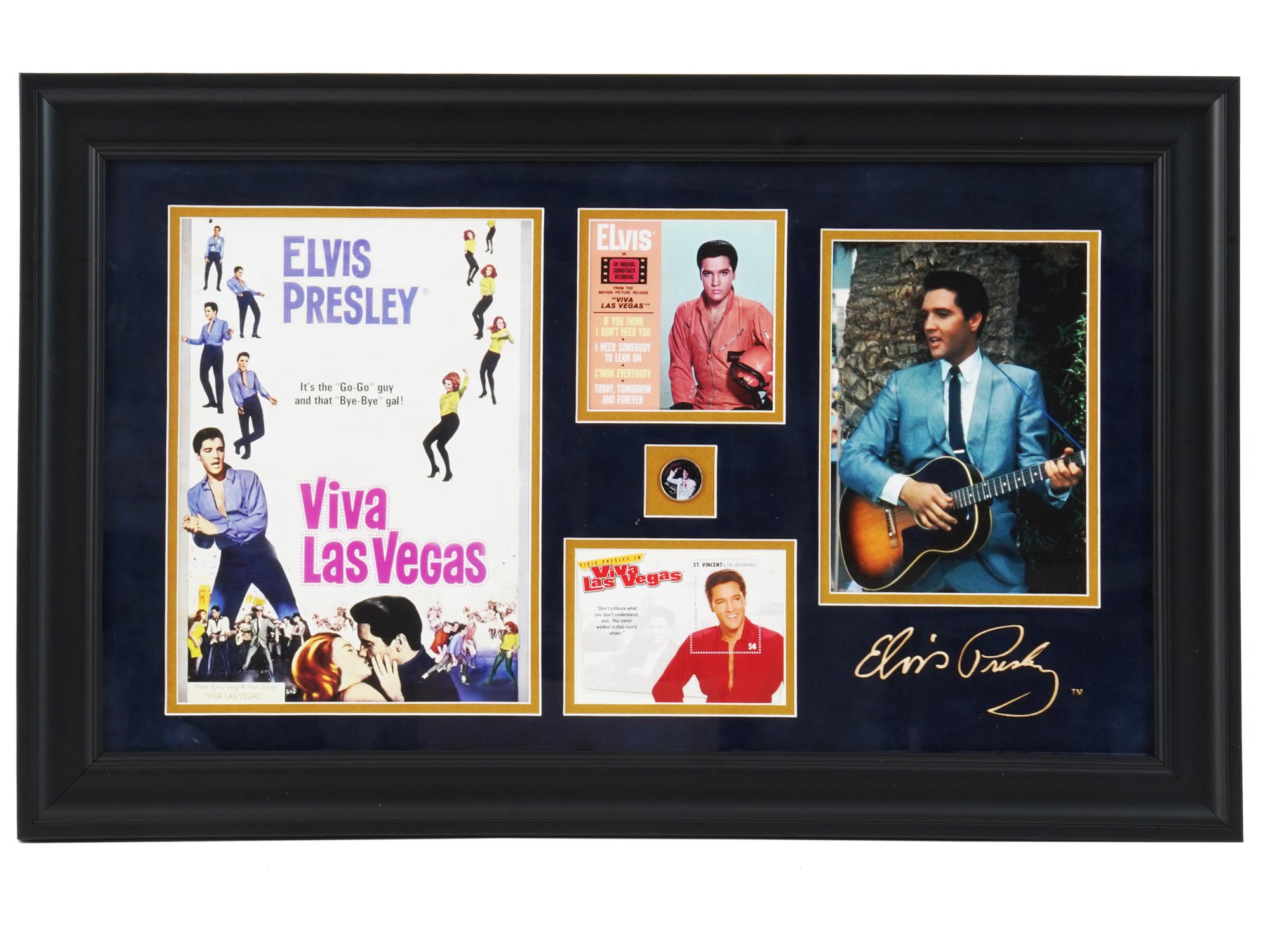 PAIR OF 24K ELVIS PRESLEY MEMORABILIA SHADE BOXES PIC-2